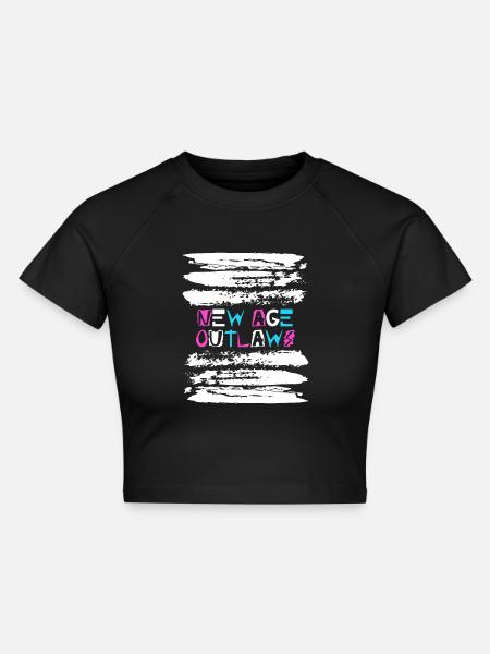 New Age Outlaws - Cropped Frauen Organic T-Shirt - Schwarz