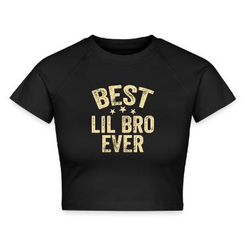 Bester Kleiner Bruder - Cropped Frauen Organic T-Shirt - Schwarz - Vorne - AI Model Female 172 light (172cm)