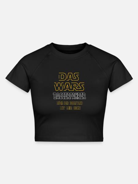 Rente Baggerfahrer Rente Geschenk - Cropped Frauen Organic T-Shirt - Schwarz