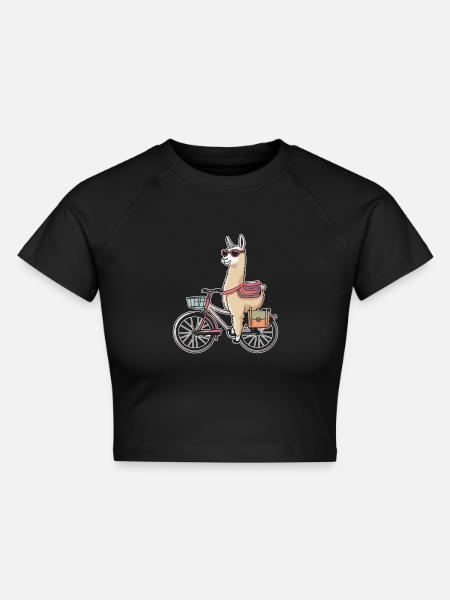 Alpaka - Cropped Frauen Organic T-Shirt - Schwarz