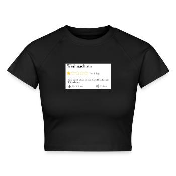 Würstchen und Kartoffelsalat - Cropped Frauen Organic T-Shirt - Schwarz - Vorne - AI Model Female 172 light (172cm)