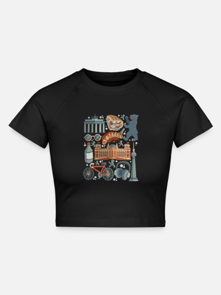 Berlin - Cropped Frauen Organic T-Shirt - Schwarz