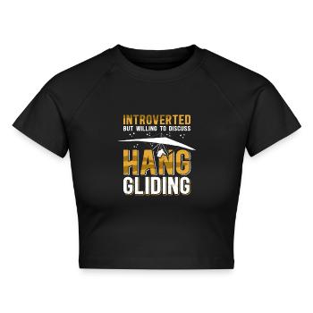 Hang Gliding Hanggleiter Hängegleiter Geschenk - Cropped Frauen Organic T-Shirt - Schwarz - Vorne - AI Model Female 172 light (172cm)