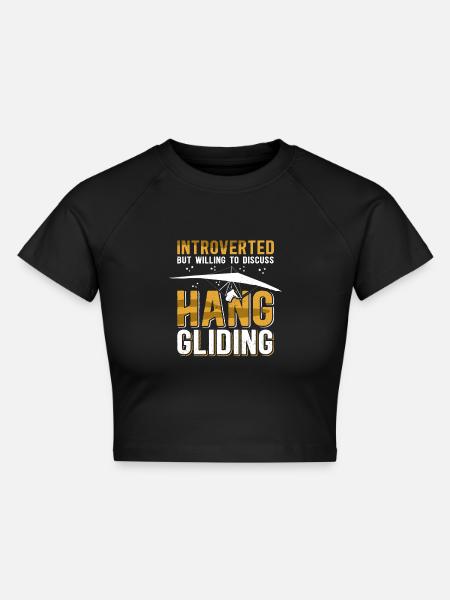 Hang Gliding Hanggleiter Hängegleiter Geschenk - Cropped Frauen Organic T-Shirt - Schwarz