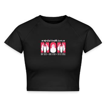 Mental Health Lover Mom The Idol The Health Care - Cropped Frauen Organic T-Shirt - Schwarz - Vorne - AI Model Female 172 light (172cm)