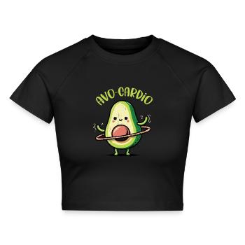 Avocado - Cropped Frauen Organic T-Shirt - Schwarz - Vorne - AI Model Female 172 light (172cm)