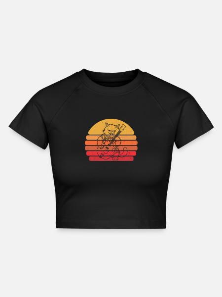E Gitarre Elektrogitarre - Cropped Frauen Organic T-Shirt - Schwarz