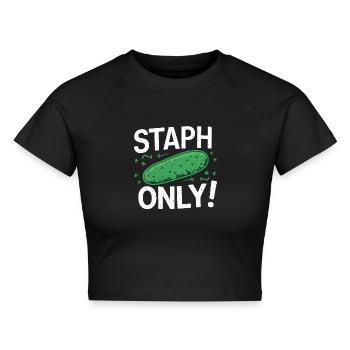 Microbiologist Microbiology Lab Staph Biology - Cropped Frauen Organic T-Shirt - Schwarz - Vorne - AI Model Female 172 light (172cm)