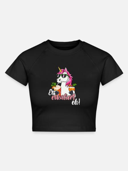 Es Eskaliert Eh - Cropped Frauen Organic T-Shirt - Schwarz