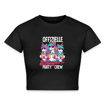 Schlager - Cropped Frauen Organic T-Shirt - Schwarz - Vorne - AI Model Female 172 light (172cm)