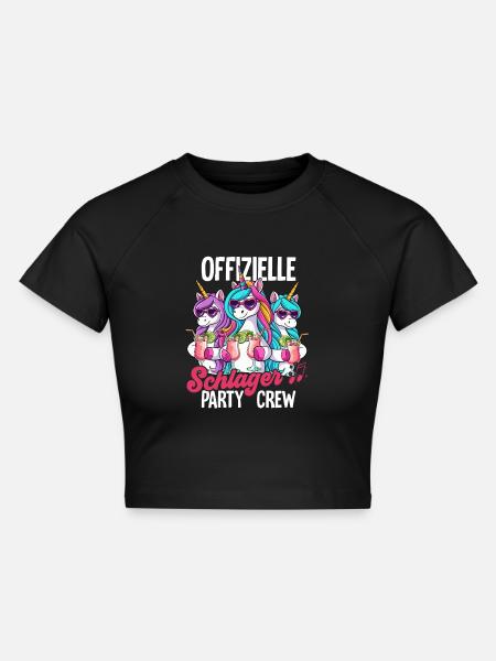 Schlager - Cropped Frauen Organic T-Shirt - Schwarz