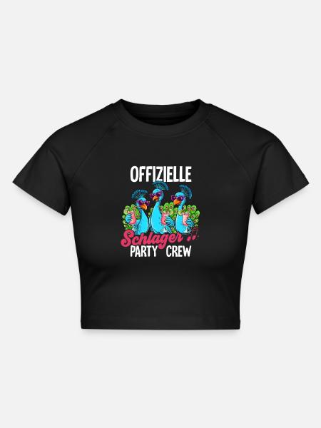 Schlager - Cropped Frauen Organic T-Shirt - Schwarz