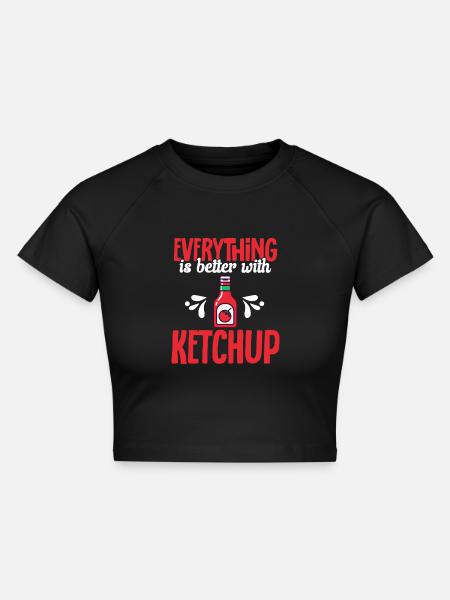 Ketchup Tomatenketchup - Cropped Frauen Organic T-Shirt - Schwarz