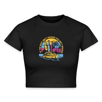 Kreuzfahrt - Cropped Frauen Organic T-Shirt - Schwarz - Vorne - AI Model Female 172 light (172cm)