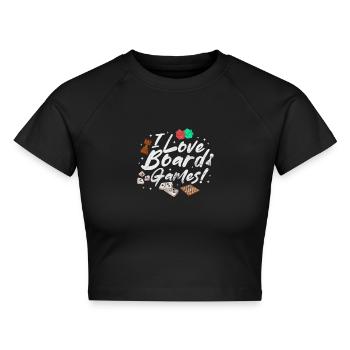 Brettspiel - Cropped Frauen Organic T-Shirt - Schwarz - Vorne - AI Model Female 172 light (172cm)