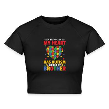 Autismus Awareness Day Autist Geschenk - Cropped Frauen Organic T-Shirt - Schwarz - Vorne - AI Model Female 172 light (172cm)