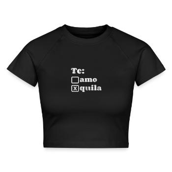 Tequila - Cropped Frauen Organic T-Shirt - Schwarz - Vorne - AI Model Female 172 light (172cm)