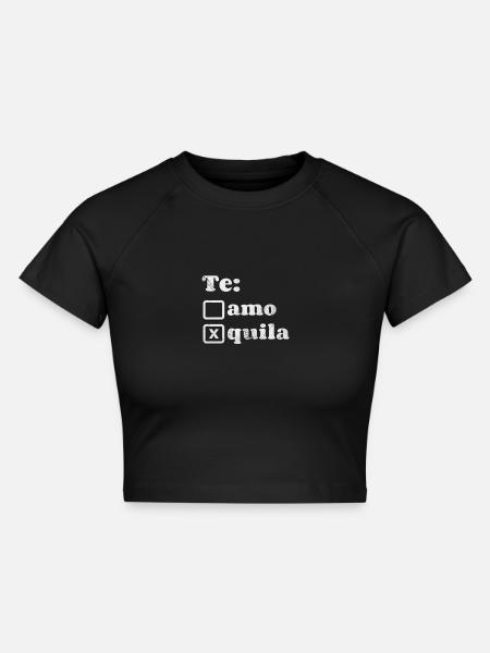 Tequila - Cropped Frauen Organic T-Shirt - Schwarz