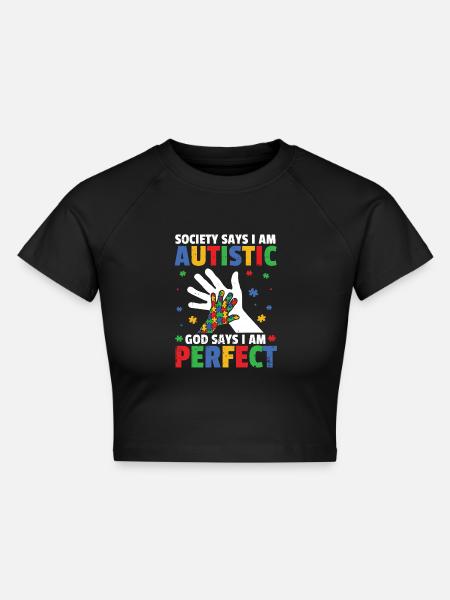 Autismus - Cropped Frauen Organic T-Shirt - Schwarz