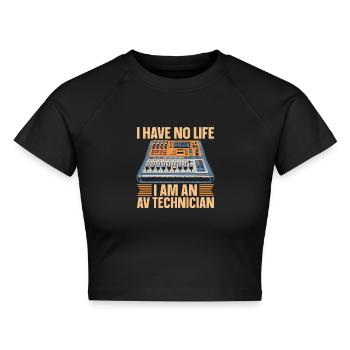 Av Techniker - Cropped Frauen Organic T-Shirt - Schwarz - Vorne - AI Model Female 172 light (172cm)