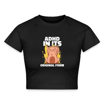ADHD In Its Original Form Kreatives - Cropped Frauen Organic T-Shirt - Schwarz - Vorne - AI Model Female 172 light (172cm)