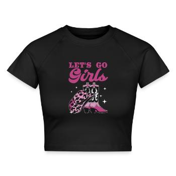 Junggesellin Jungesellinnenabschied Braut - Cropped Frauen Organic T-Shirt - Schwarz - Vorne - AI Model Female 172 light (172cm)