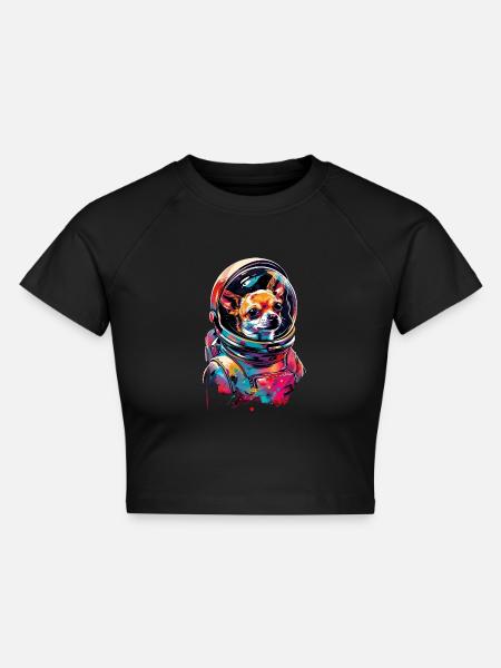 Chihuahua - Cropped Frauen Organic T-Shirt - Schwarz