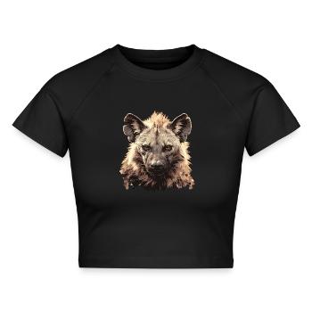 Hyänen Hyäne - Cropped Frauen Organic T-Shirt - Schwarz - Vorne - AI Model Female 172 light (172cm)