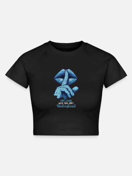 Autismus - Cropped Frauen Organic T-Shirt - Schwarz