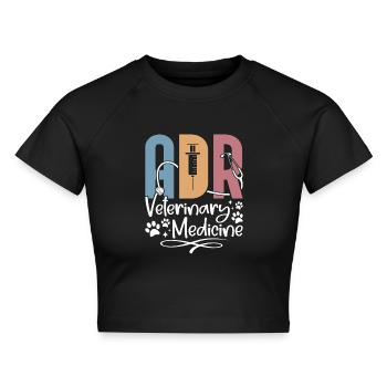 Veterinärmedizin Tierarzt Design - Cropped Frauen Organic T-Shirt - Schwarz - Vorne - AI Model Female 172 light (172cm)
