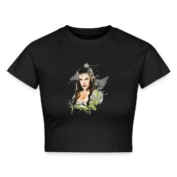 Der Herr Der Ringe Aragorns Frau Arwen - Cropped Frauen Organic T-Shirt - Schwarz - Vorne - AI Model Female 172 light (172cm)
