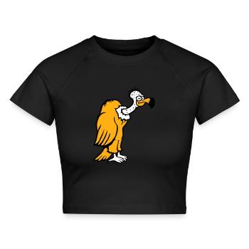 Geier Aasfresser Vogel lustig Geiern Aasgeier Spaß - Cropped Frauen Organic T-Shirt - Schwarz - Vorne - AI Model Female 172 light (172cm)