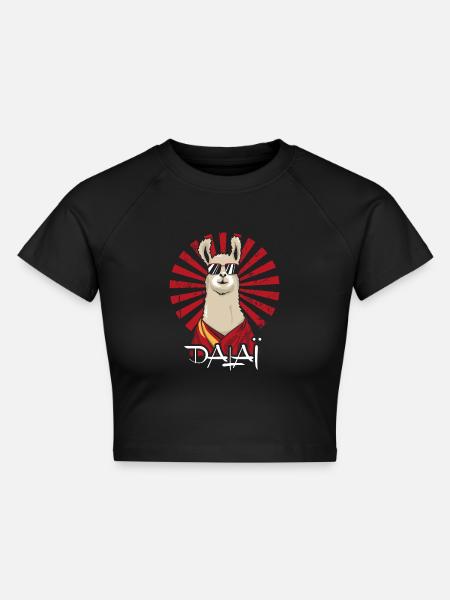 Dalai - Cropped Frauen Organic T-Shirt - Schwarz