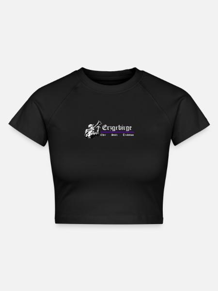 Erzgebirge Ehre Stolz Tradition - Cropped Frauen Organic T-Shirt - Schwarz