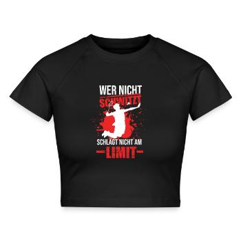 Badminton Badmintonspieler Badminton Sprüche - Cropped Frauen Organic T-Shirt - Schwarz - Vorne - AI Model Female 172 light (172cm)