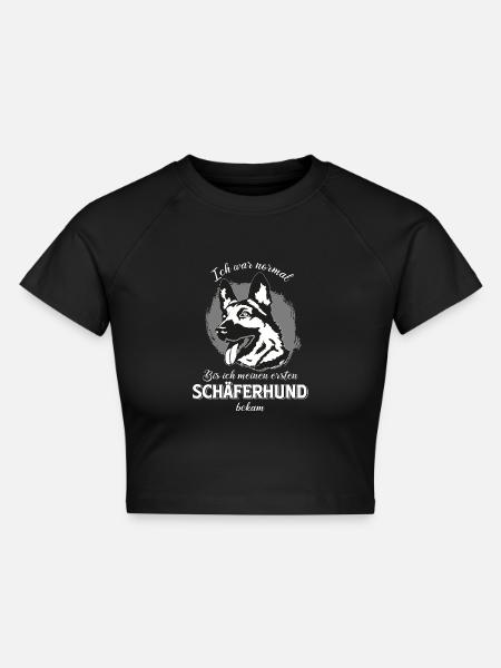 Ich war normal - Cropped Frauen Organic T-Shirt - Schwarz