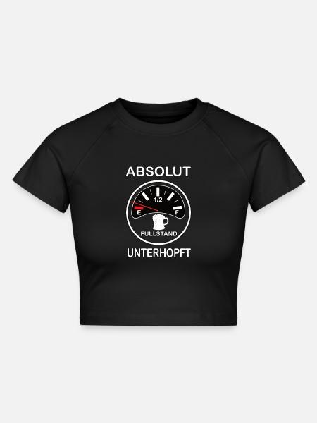 Bier bestellen weil unterhopft - Cropped Frauen Organic T-Shirt - Schwarz