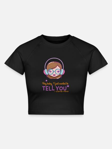 hey Baby - Cropped Frauen Organic T-Shirt - Schwarz