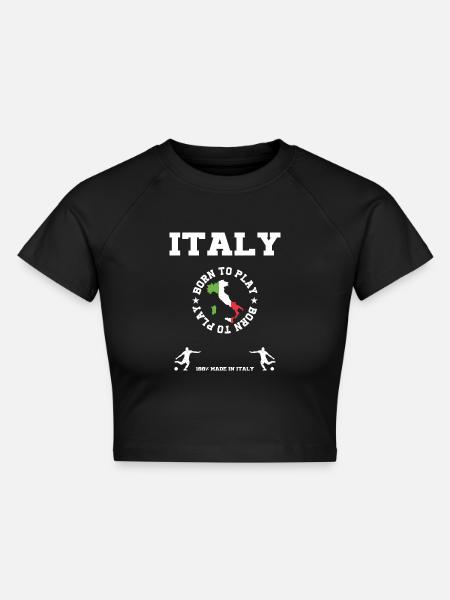 Italy - Cropped Frauen Organic T-Shirt - Schwarz