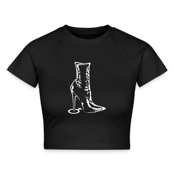 Domina Herrin - Cropped Frauen Organic T-Shirt - Schwarz - Vorne - AI Model Female 172 light (172cm)
