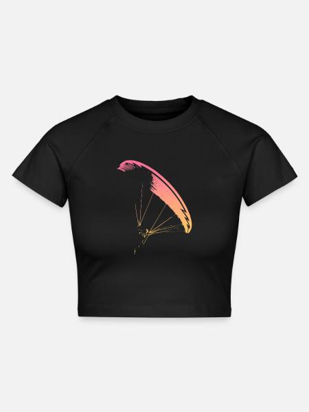 Gleitschirmflieger Nova CP - Cropped Frauen Organic T-Shirt - Schwarz