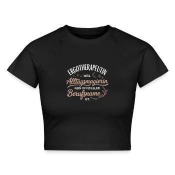 Ergotherapeutin Ergo Praxis Team Ergotherapie - Cropped Frauen Organic T-Shirt - Schwarz - Vorne - AI Model Female 172 light (172cm)