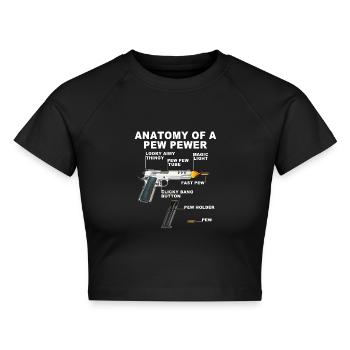 Anatomie eines Pew pewer - Cropped Frauen Organic T-Shirt - Schwarz - Vorne - AI Model Female 172 light (172cm)