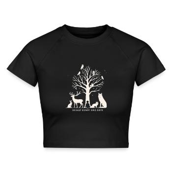 Socially Distant Since Birth Introvertiert Natur - Cropped Frauen Organic T-Shirt - Schwarz - Vorne - AI Model Female 172 light (172cm)