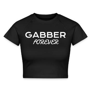 Gabber Forever - Cropped Frauen Organic T-Shirt - Schwarz - Vorne - AI Model Female 172 light (172cm)