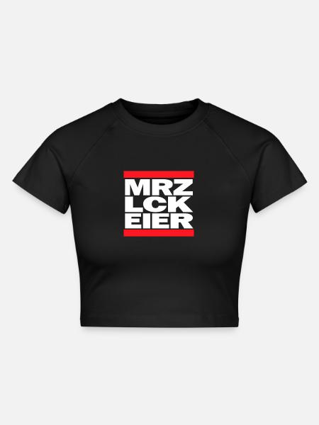 MRZ LCK EIER - Cropped Frauen Organic T-Shirt - Schwarz