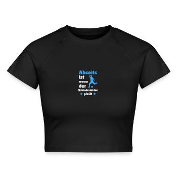 Abseits ist wenn der Schiedsrichter pfeift - Cropped Frauen Organic T-Shirt - Schwarz - Vorne - AI Model Female 172 light (172cm)