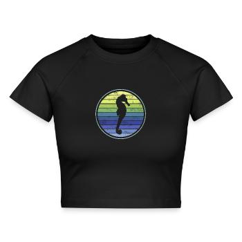 Seepferd Seepferdchen - Cropped Frauen Organic T-Shirt - Schwarz - Vorne - AI Model Female 172 light (172cm)