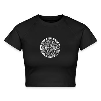 Celtic Knot - Cropped Frauen Organic T-Shirt - Schwarz - Vorne - AI Model Female 172 light (172cm)