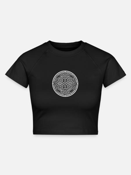 Celtic Knot - Cropped Frauen Organic T-Shirt - Schwarz